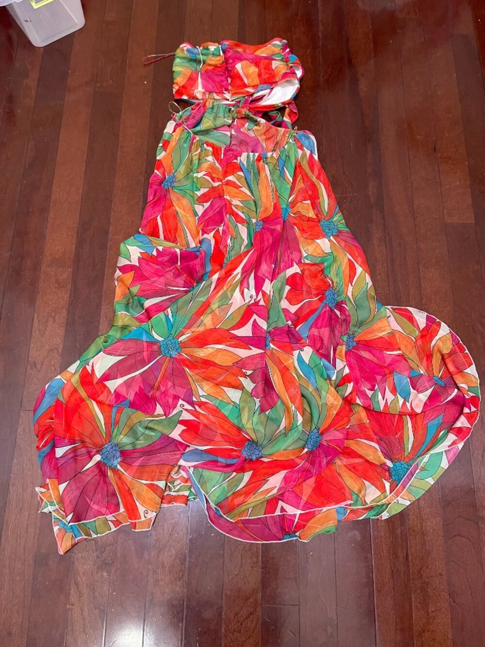 Ronny Kobo Natasha Dress Floral Halter Maxi Gown M - Picture 10 of 16